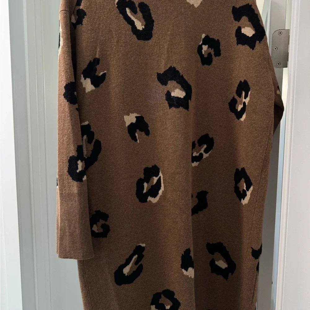 J. Crew Leopard Print Open Front Cardigan Sweater - Picture 7 of 7